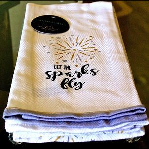 CYNTHIA ROWLEY KITCHEN TOWELS SET/2 LET SPARKLES